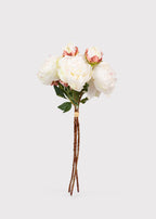 Cream Peony Faux Flower Bundle of Peonies - 21"