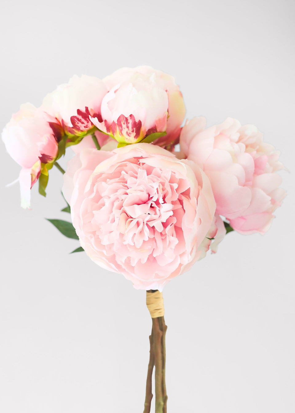 Pink Peony Faux Flower Bundle of Peonies - 21"