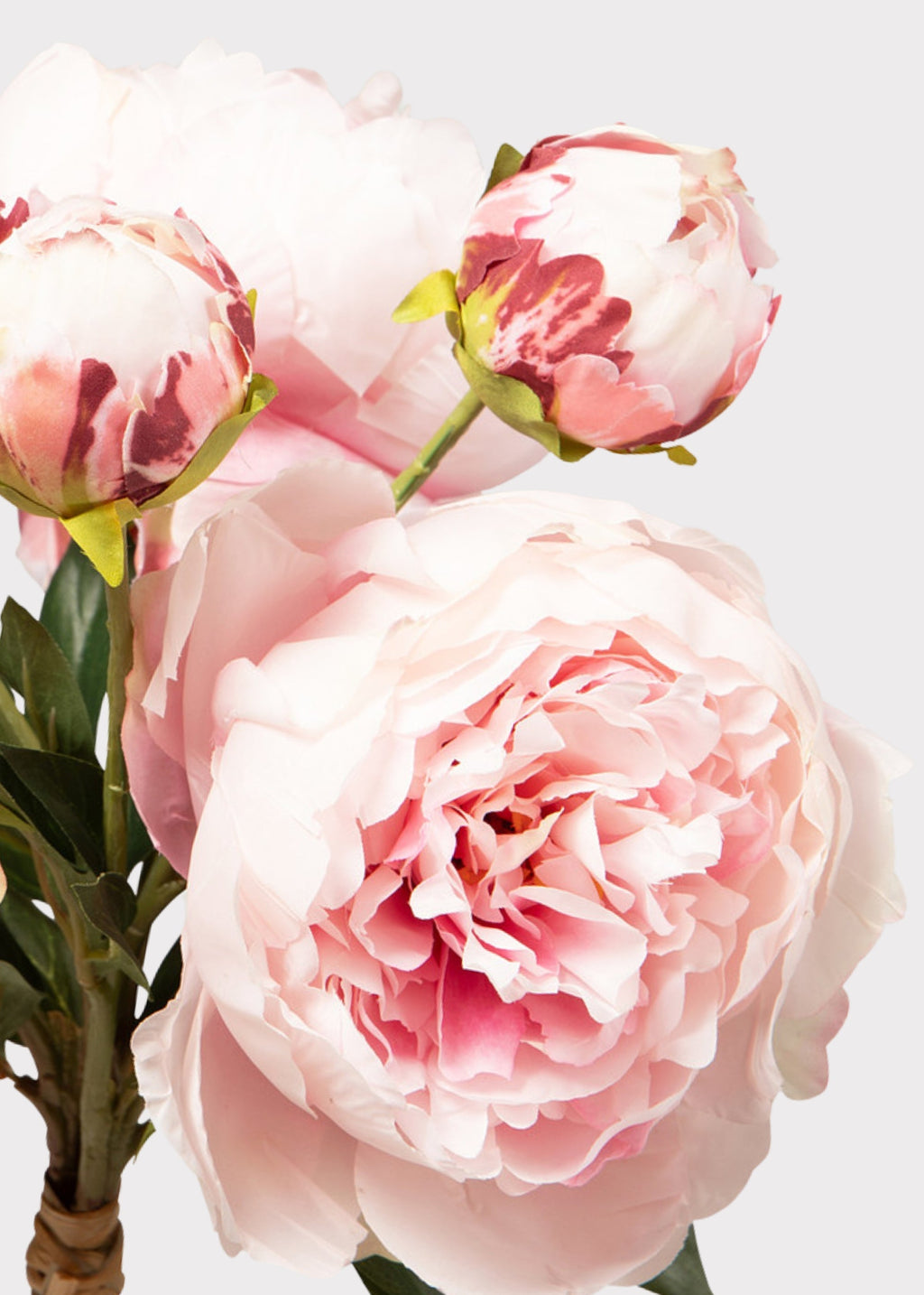 Pink Peony Faux Flower Bundle of Peonies - 21"