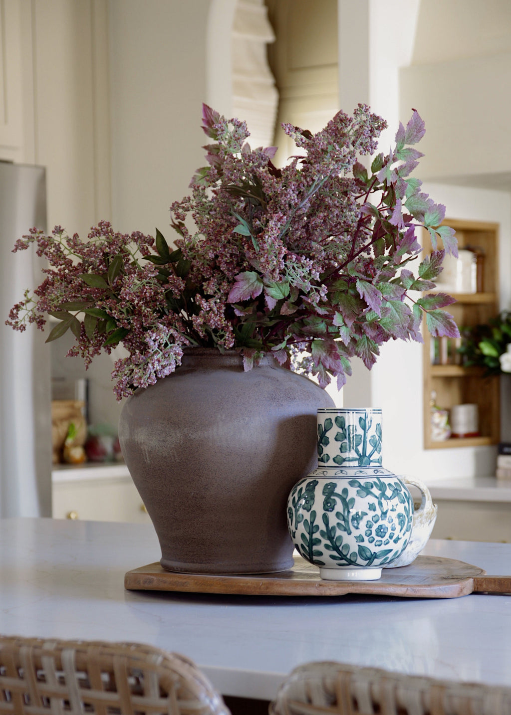 Dusty Mauve Fake Wild Plum Berry Branch - 43"
