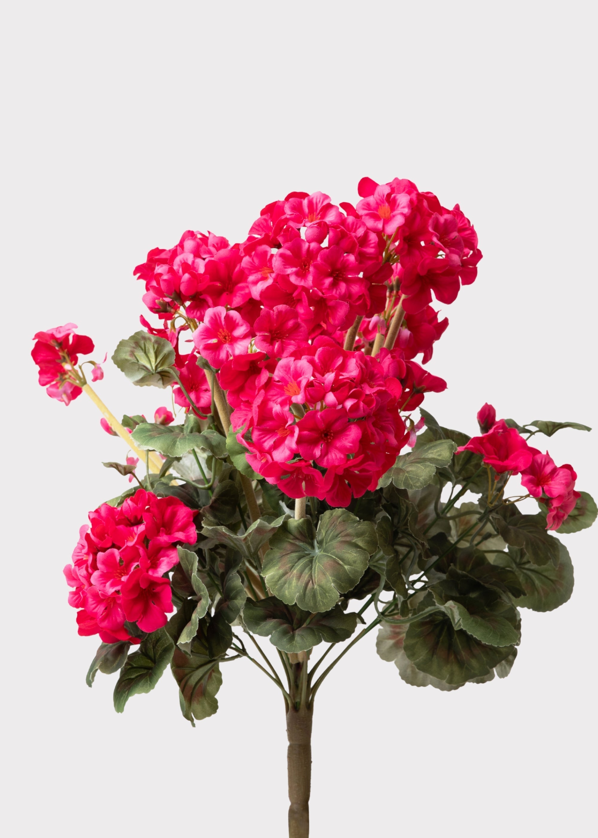 Artificial Geranium Flower Bush in Dark Pink - 19.5"