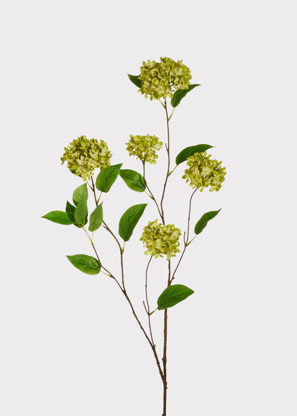 Tall Green Fake Snowball Hydrangea Branch - 45"