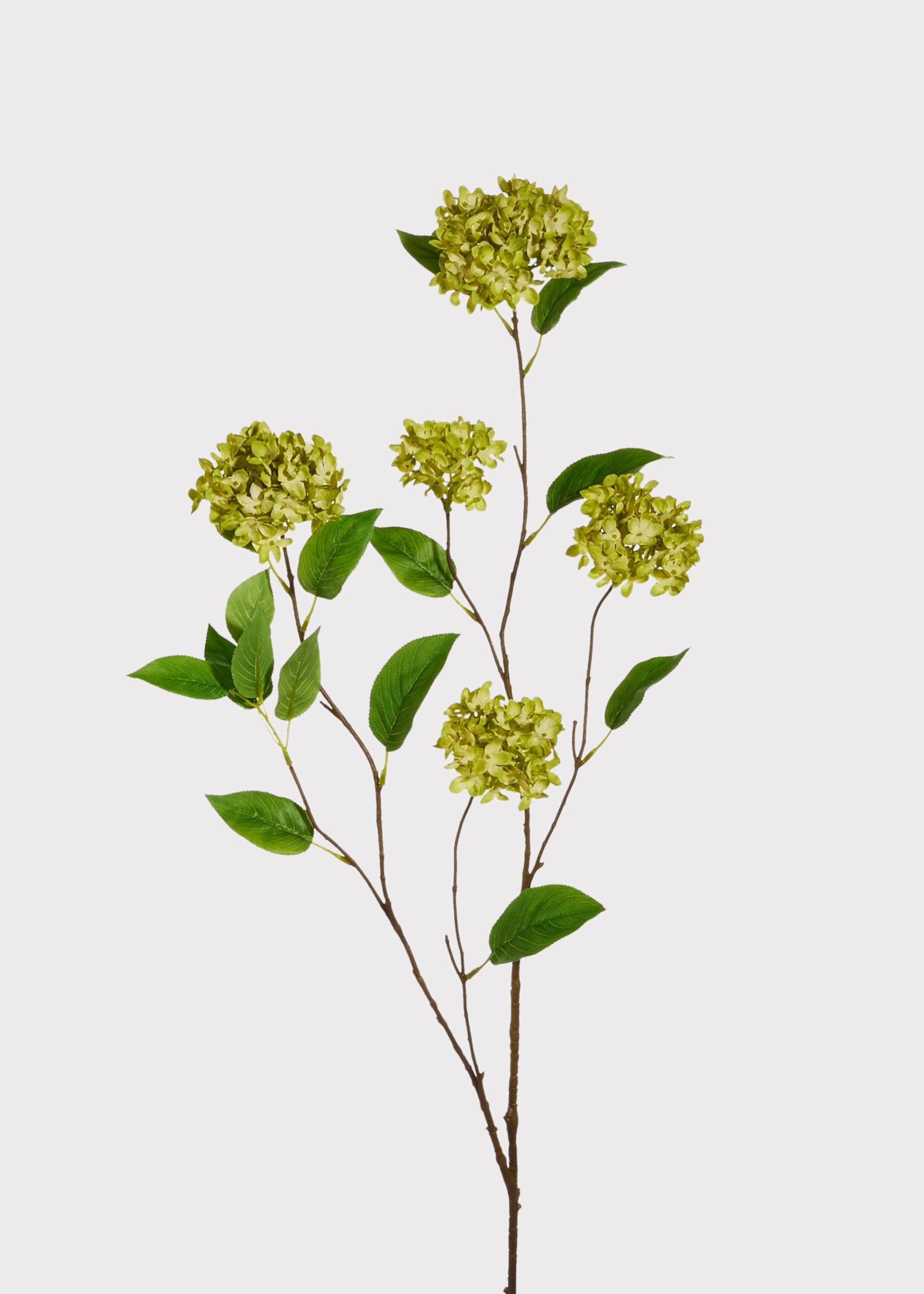 Tall Green Fake Snowball Hydrangea Branch - 45"