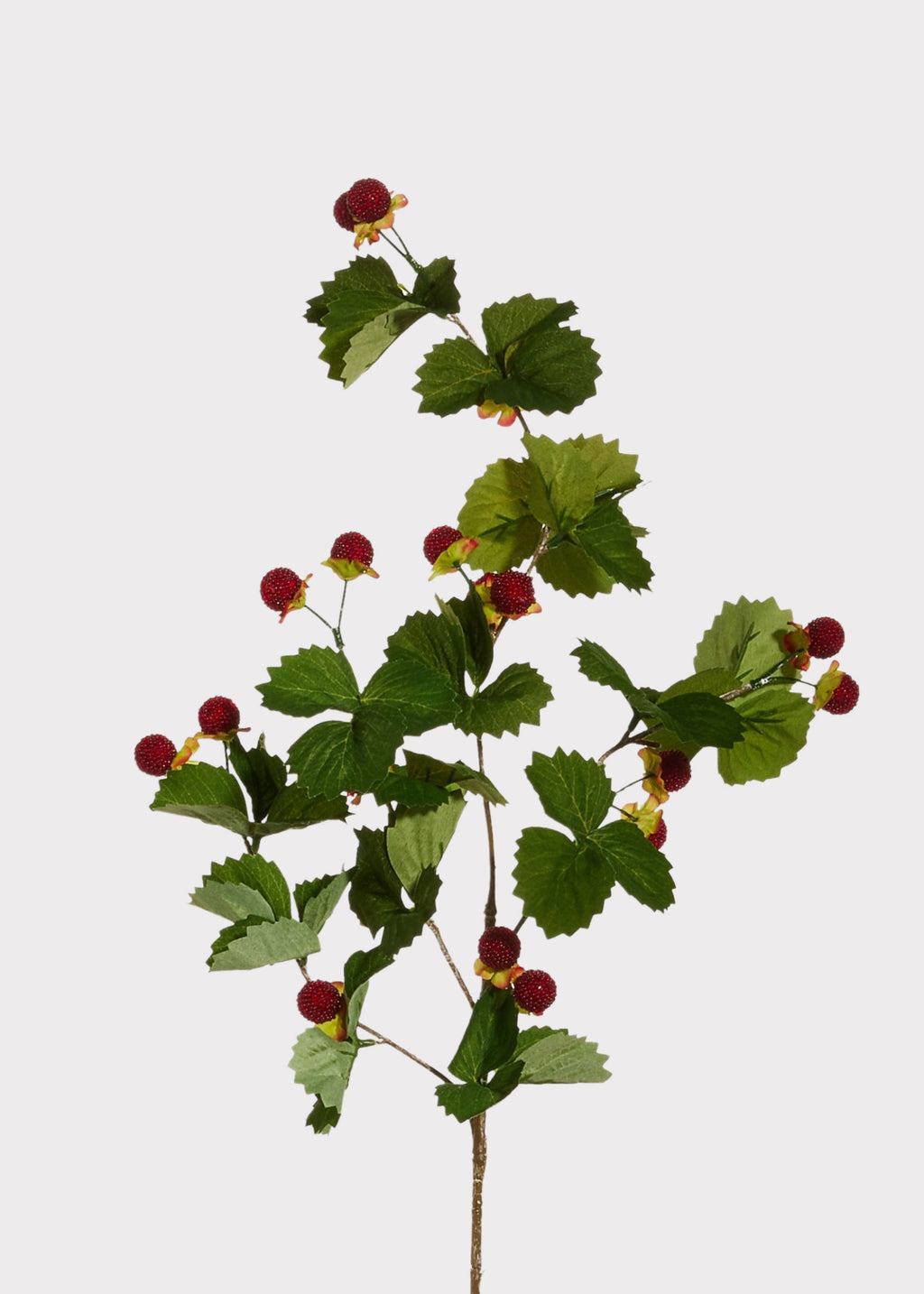 Artificial Berries Red Raspberry Branch - 32"