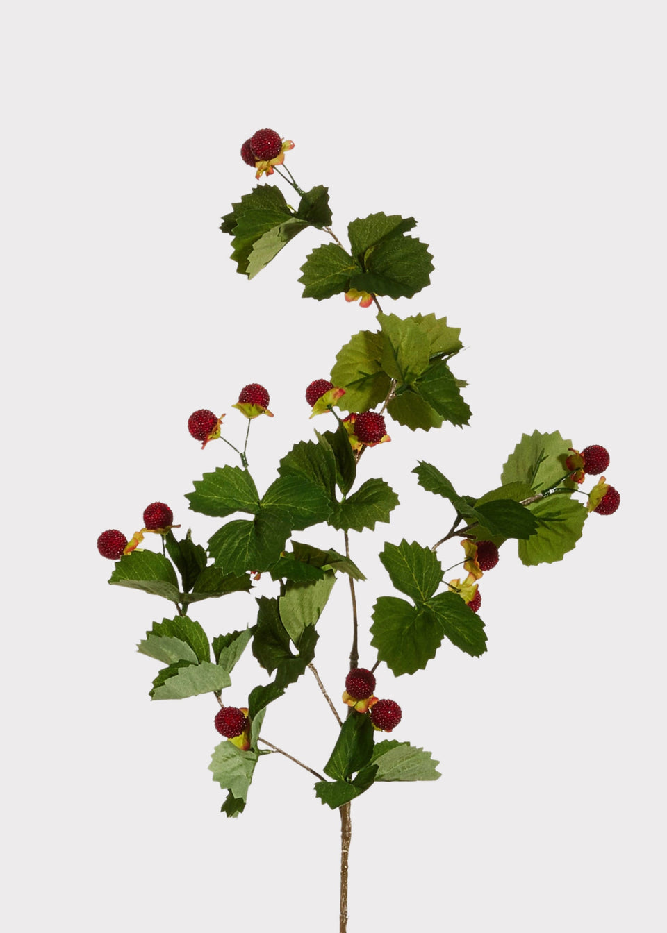 Artificial Berries Red Raspberry Branch - 32"