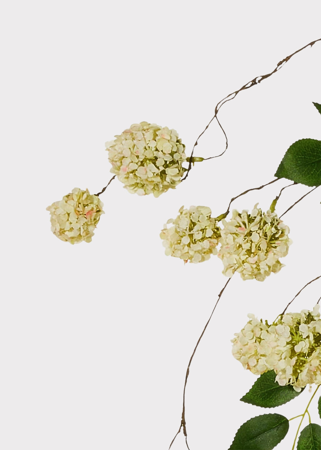 Green Mini Hydrangea Artificial Hanging Flower Branch - 52.5"