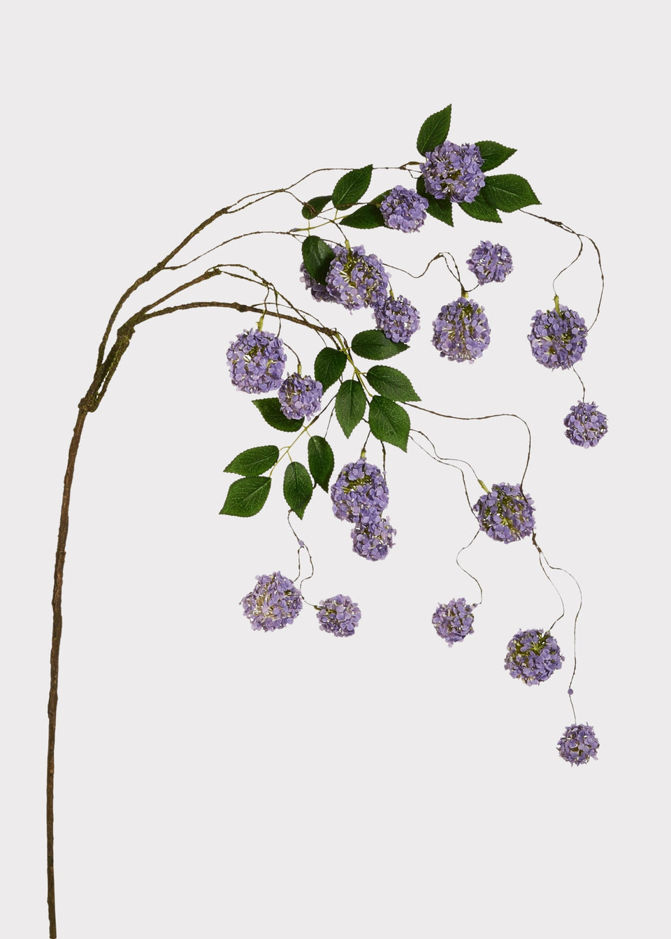 Purple Mini Fake Hydrangea Hanging Flower Branch - 52.5"