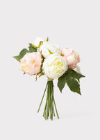 Blush Pink Artificial Peony Flower Bundle - 13"