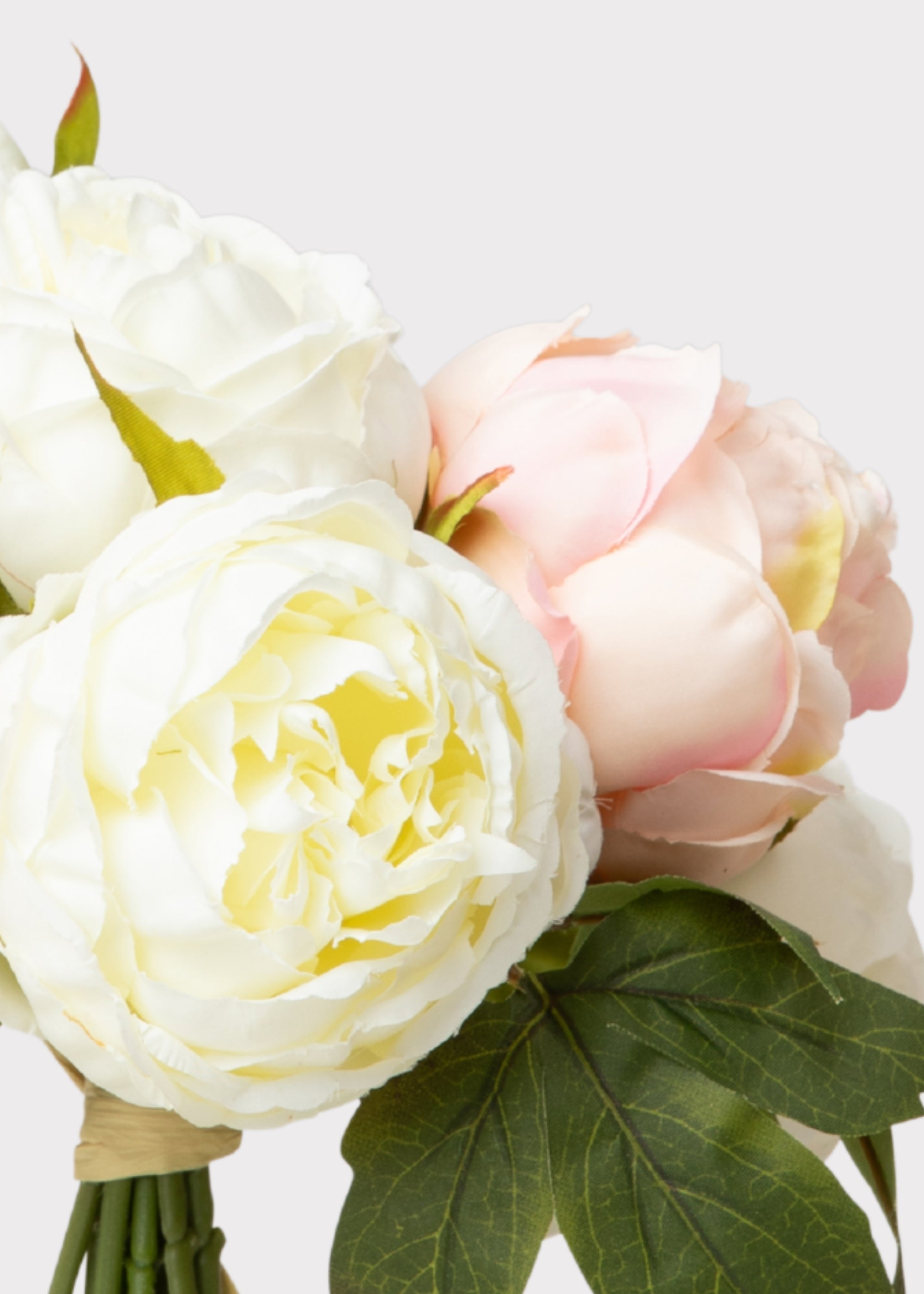Blush Pink Artificial Peony Flower Bundle - 13"