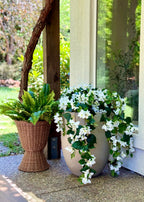 UV Treated Indoor/Outdoor Cream Fake Bougainvillea Hanging Bush - 42"