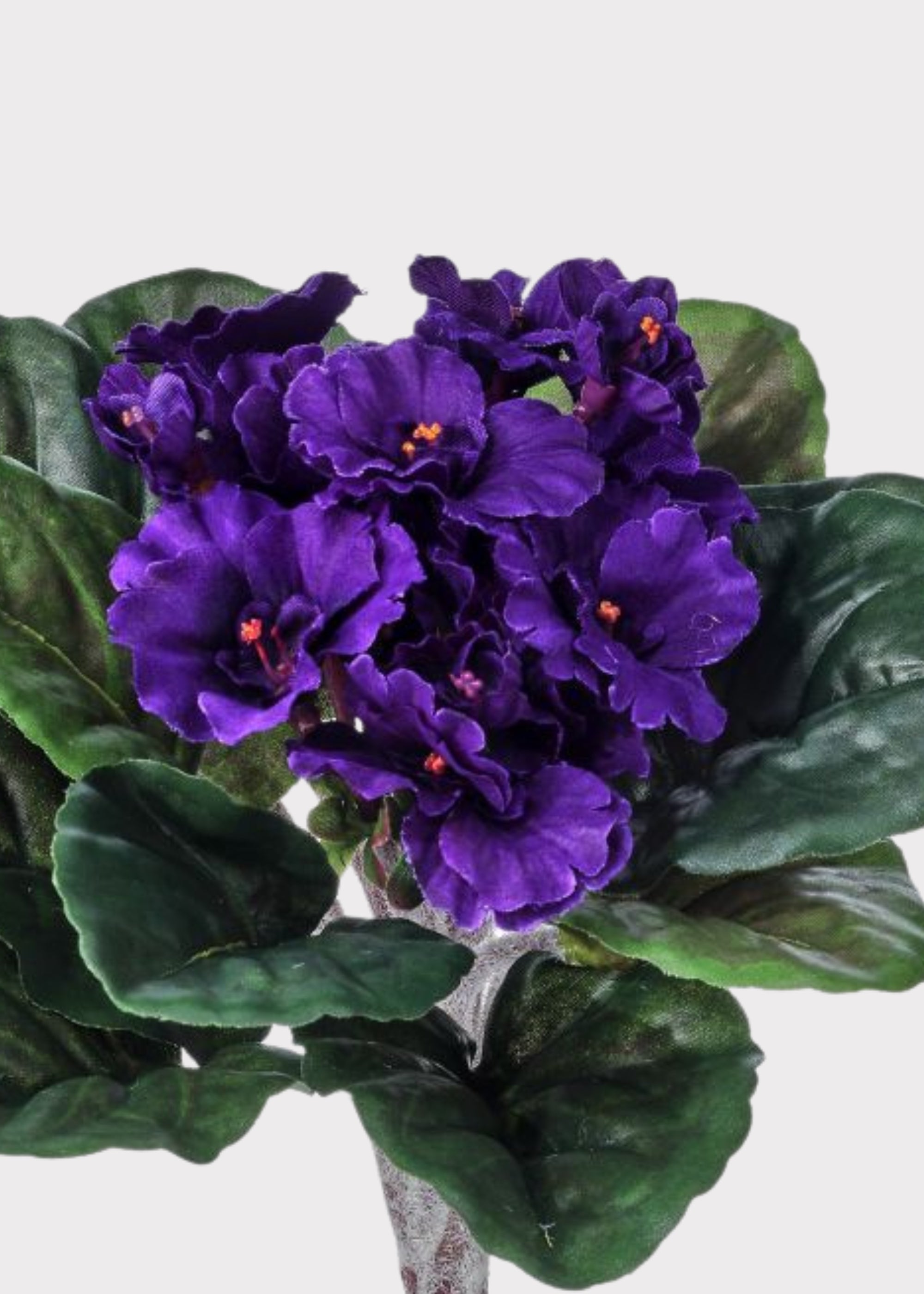 Purple Small African Violet Bush UV Treated Indoor/Outdoor Fake Plant - 8"