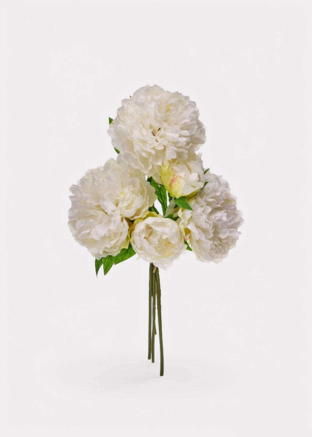 Fake Flower Bundle of 5 Peonies in Cream - 15"