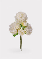 Fake Flower Bundle of 5 Peonies in Cream - 15"