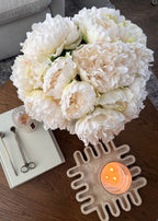 Fake Flower Bundle of 5 Peonies in Cream - 15"