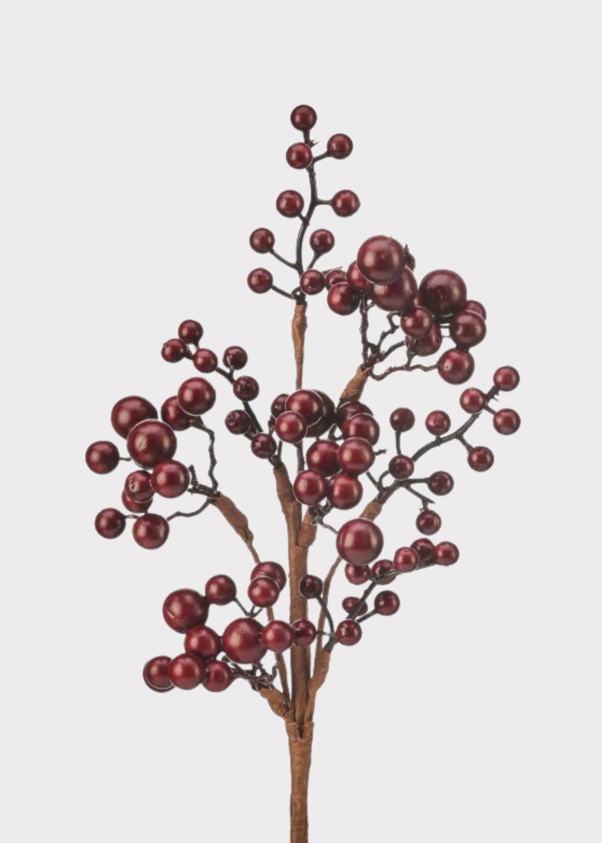 Fake Holiday Berries Water Resistant Berry Pick in Burgundy - 16"