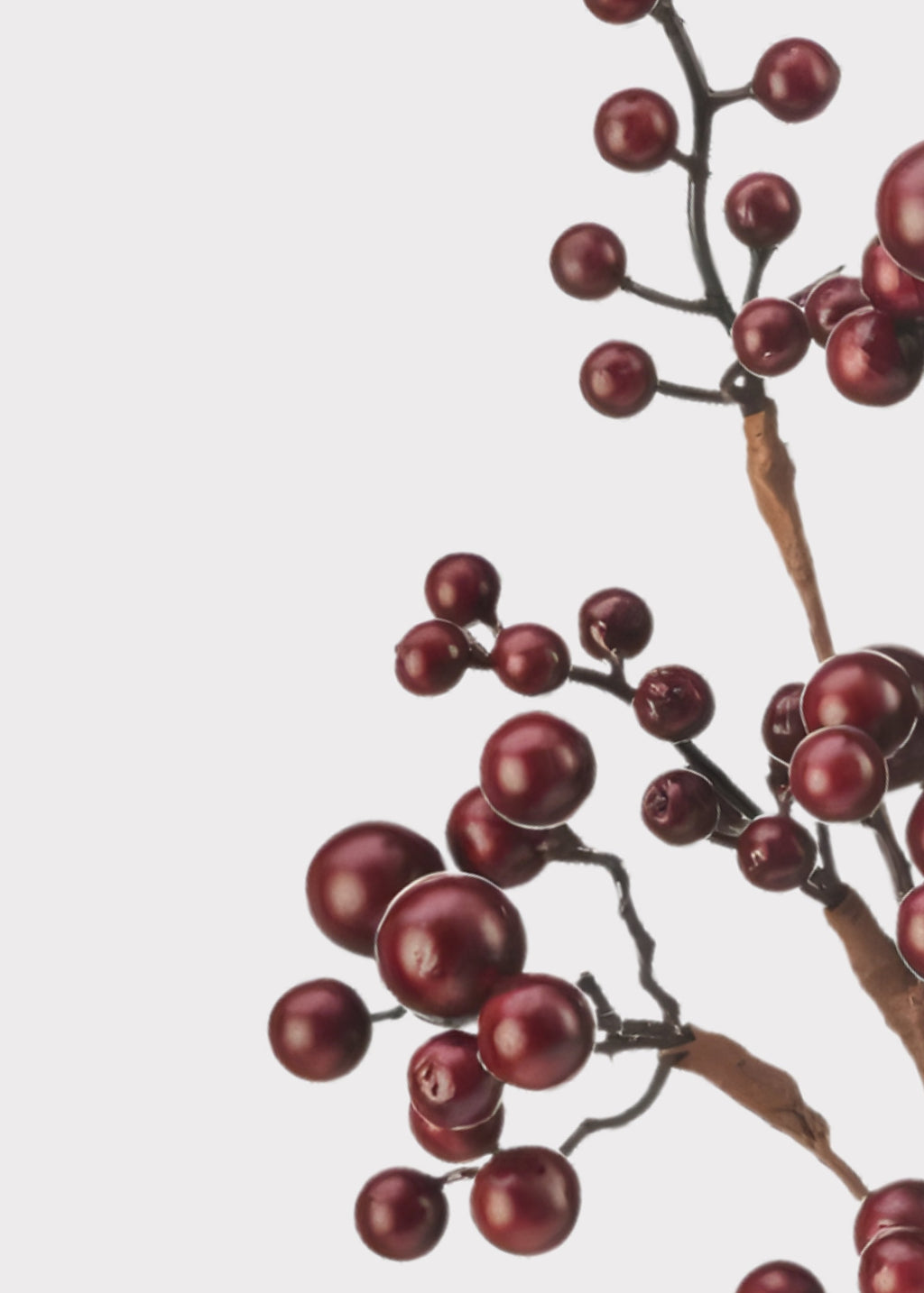 Fake Holiday Berries Water Resistant Berry Pick in Burgundy - 16"