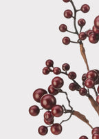 Fake Holiday Berries Water Resistant Berry Pick in Burgundy - 16"