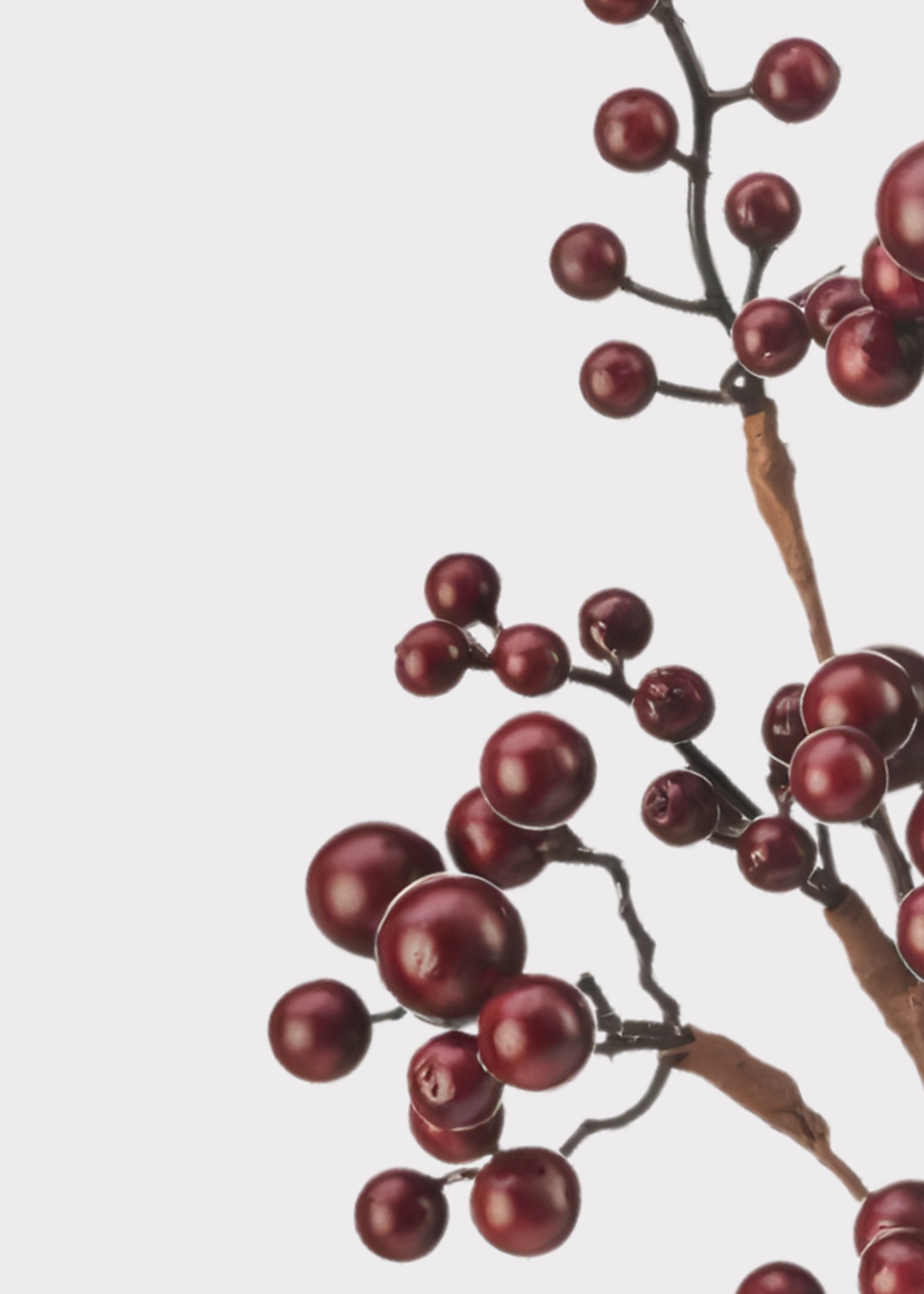 Fake Holiday Berries Water Resistant Berry Pick in Burgundy - 16"