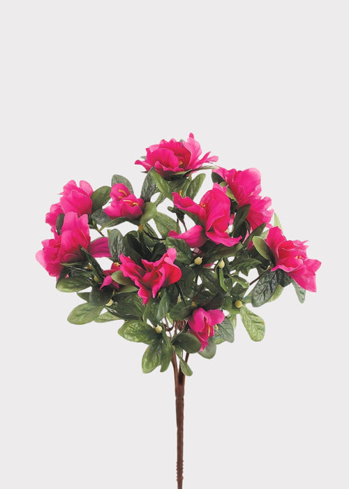Artificial Azalea Flower Bush in Fuchsia - 13"