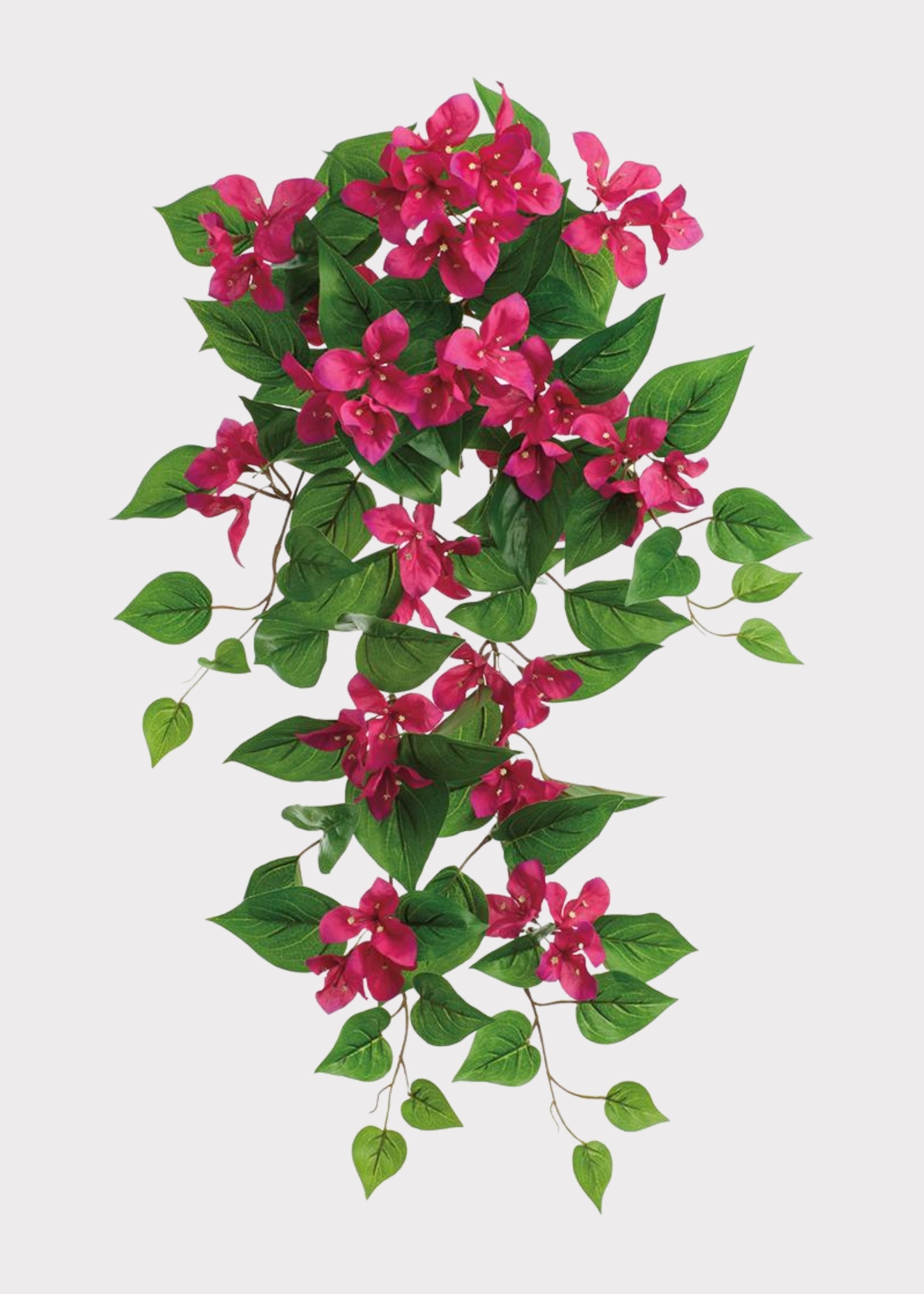 Hot Pink Bougainvillea Fake UV Treated Outdoor Hanging Bush - 32"