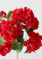 Outdoor Fake Flowers | Water Resistant Outdoor Red Geranium Bush - 18"