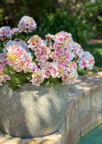 Fake Indoor/Outdoor Pink Geranium Water Resistant Bush - 24"