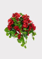 UV Treated Indoor/Outdoor Fake Geranium Hanging Bush - 24"