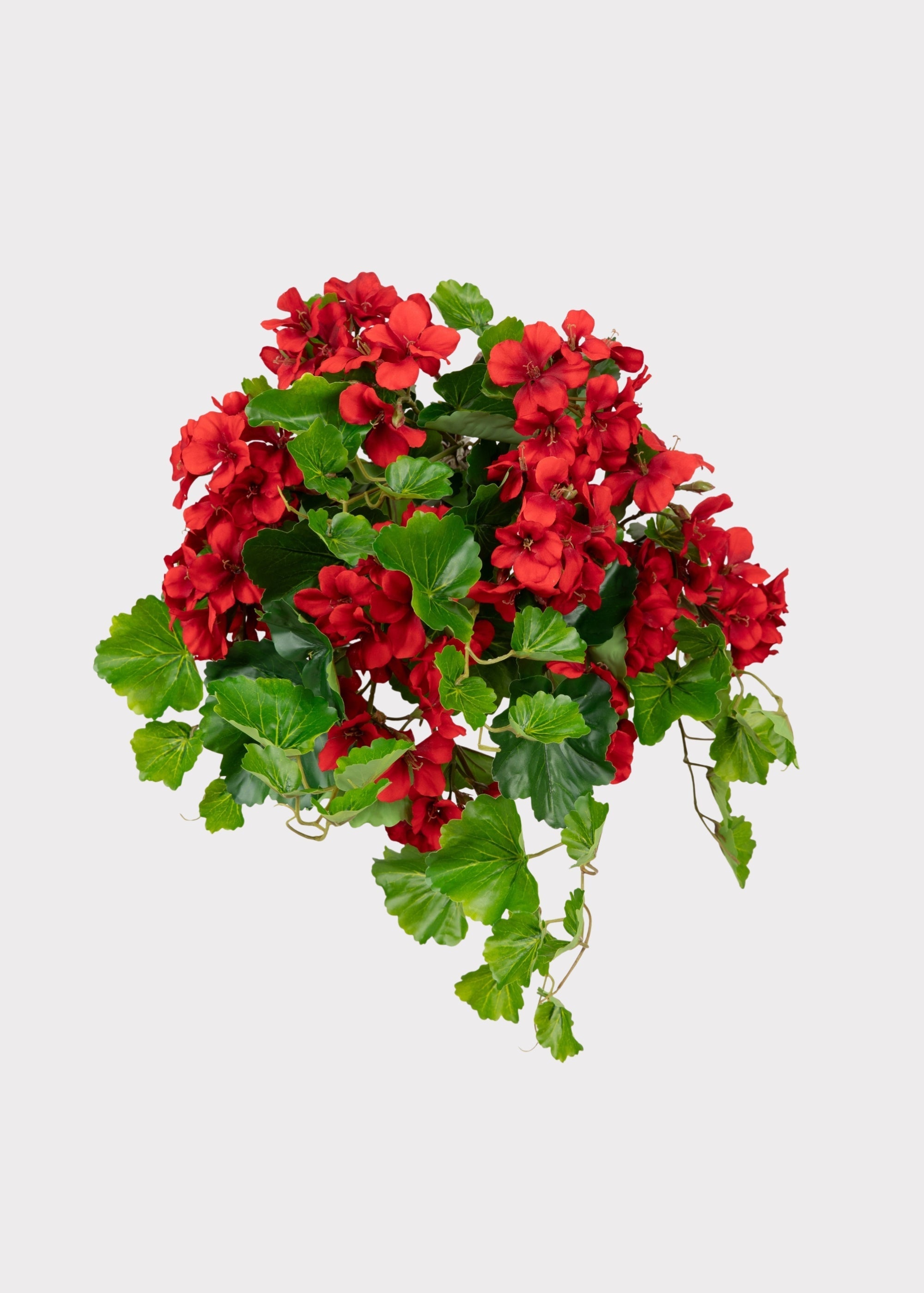 UV Treated Indoor/Outdoor Fake Geranium Hanging Bush - 24"
