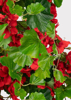 UV Treated Indoor/Outdoor Fake Geranium Hanging Bush - 24"