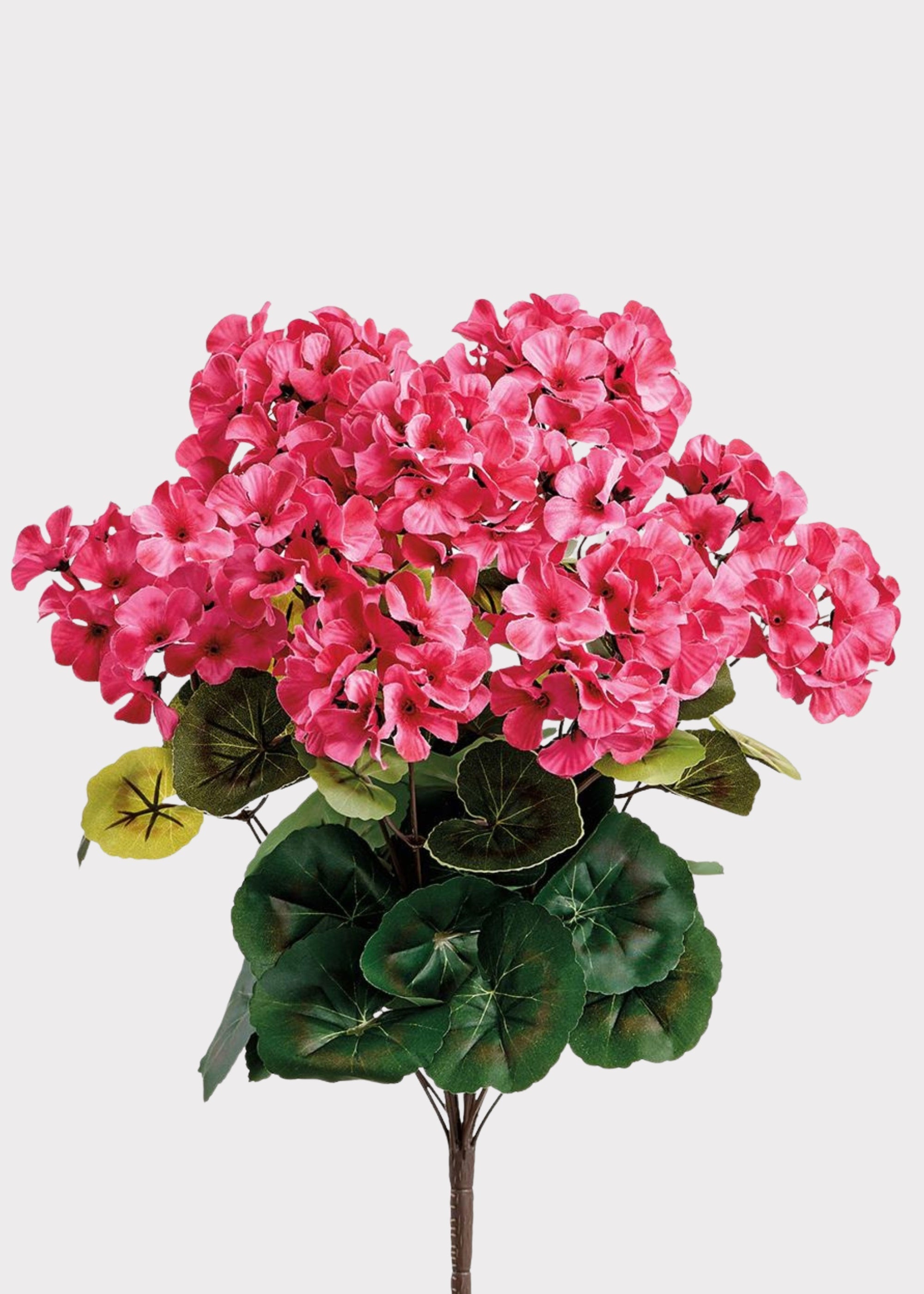 Pink Fuchsia Fake Geranium UV Treated Indoor/Outdoor Bush - 18.5"