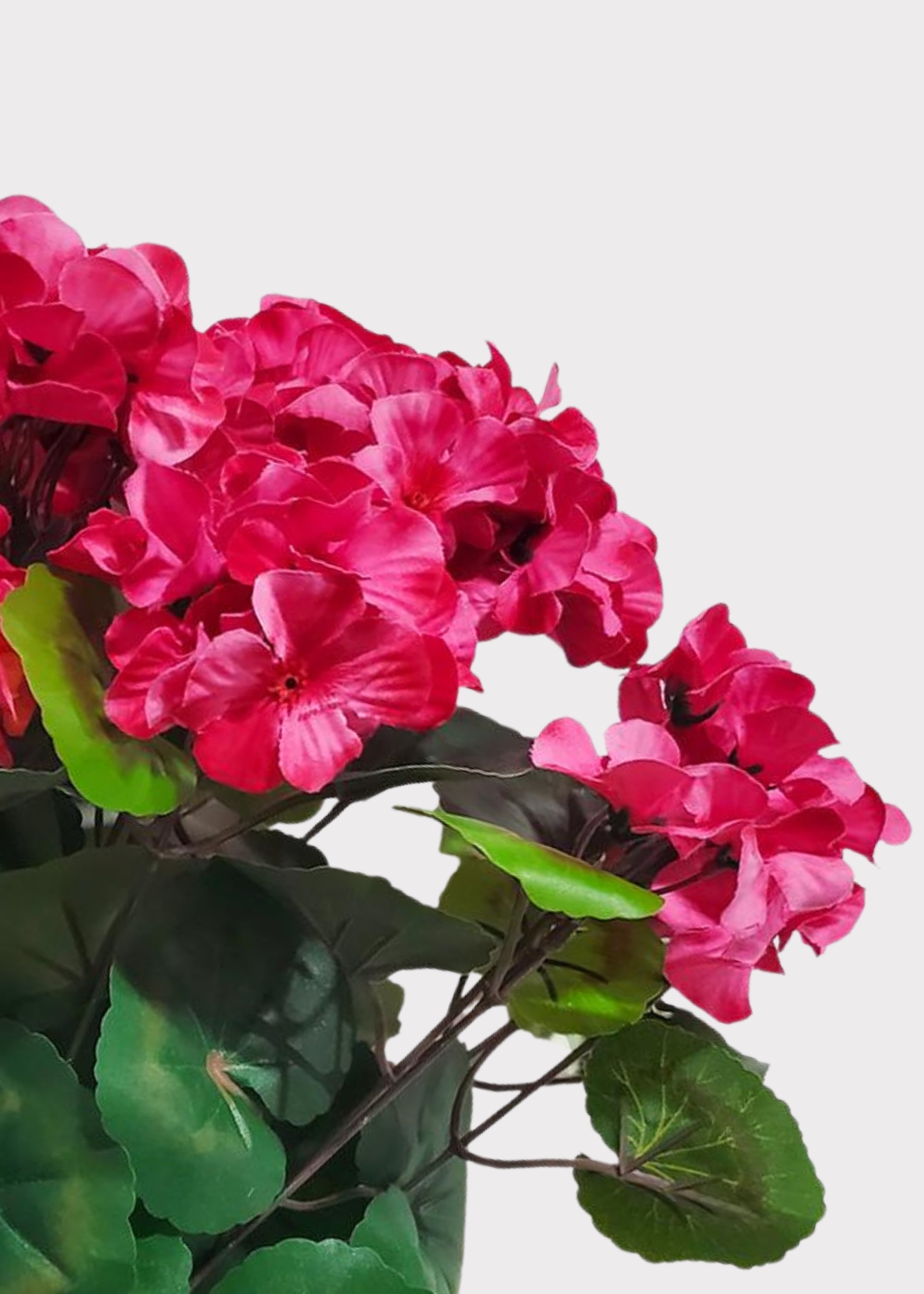 Pink Fuchsia Fake Geranium UV Treated Indoor/Outdoor Bush - 18.5"