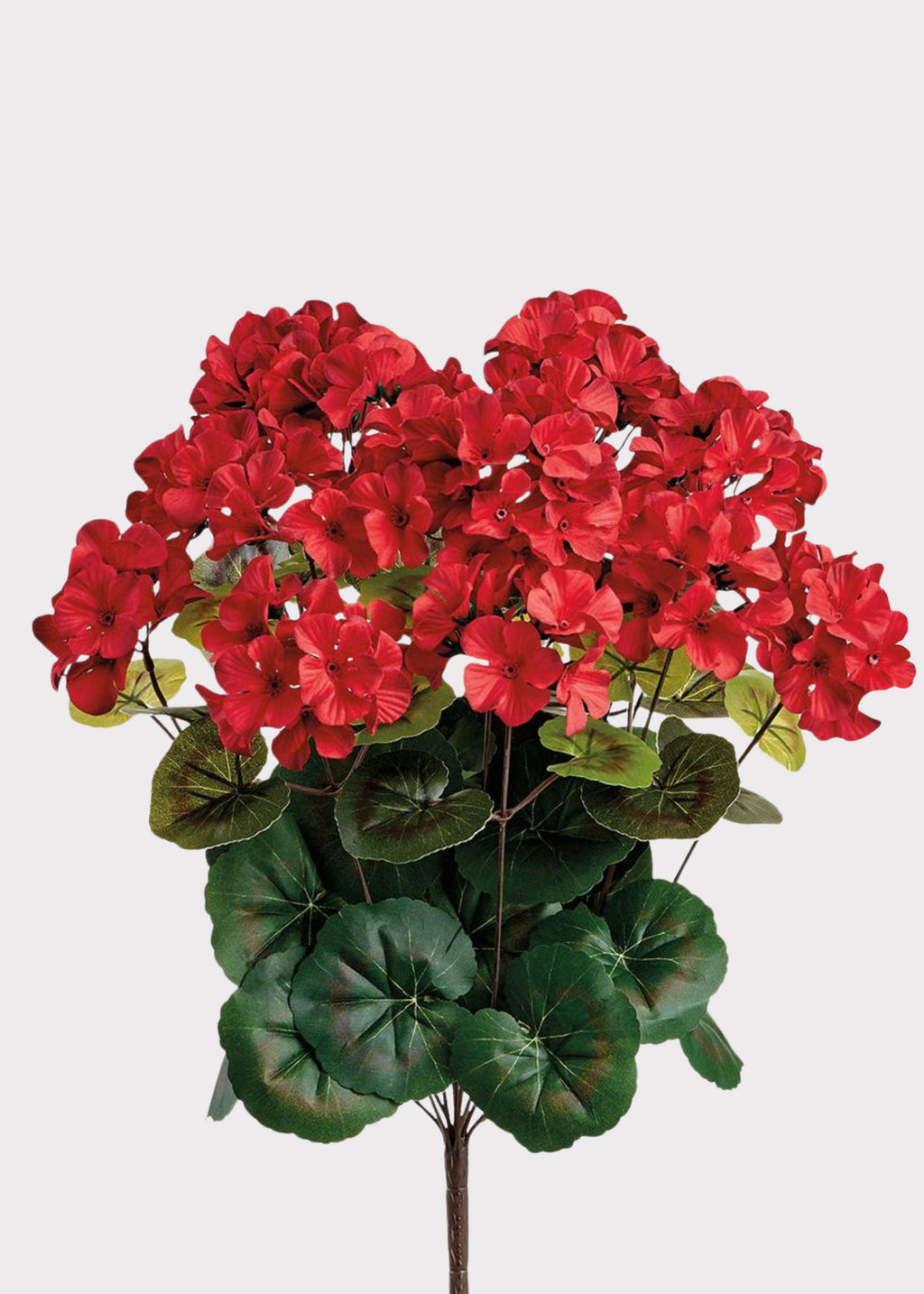 Red Artificial Geranium UV Treated Indoor/Outdoor Bush - 18.5"