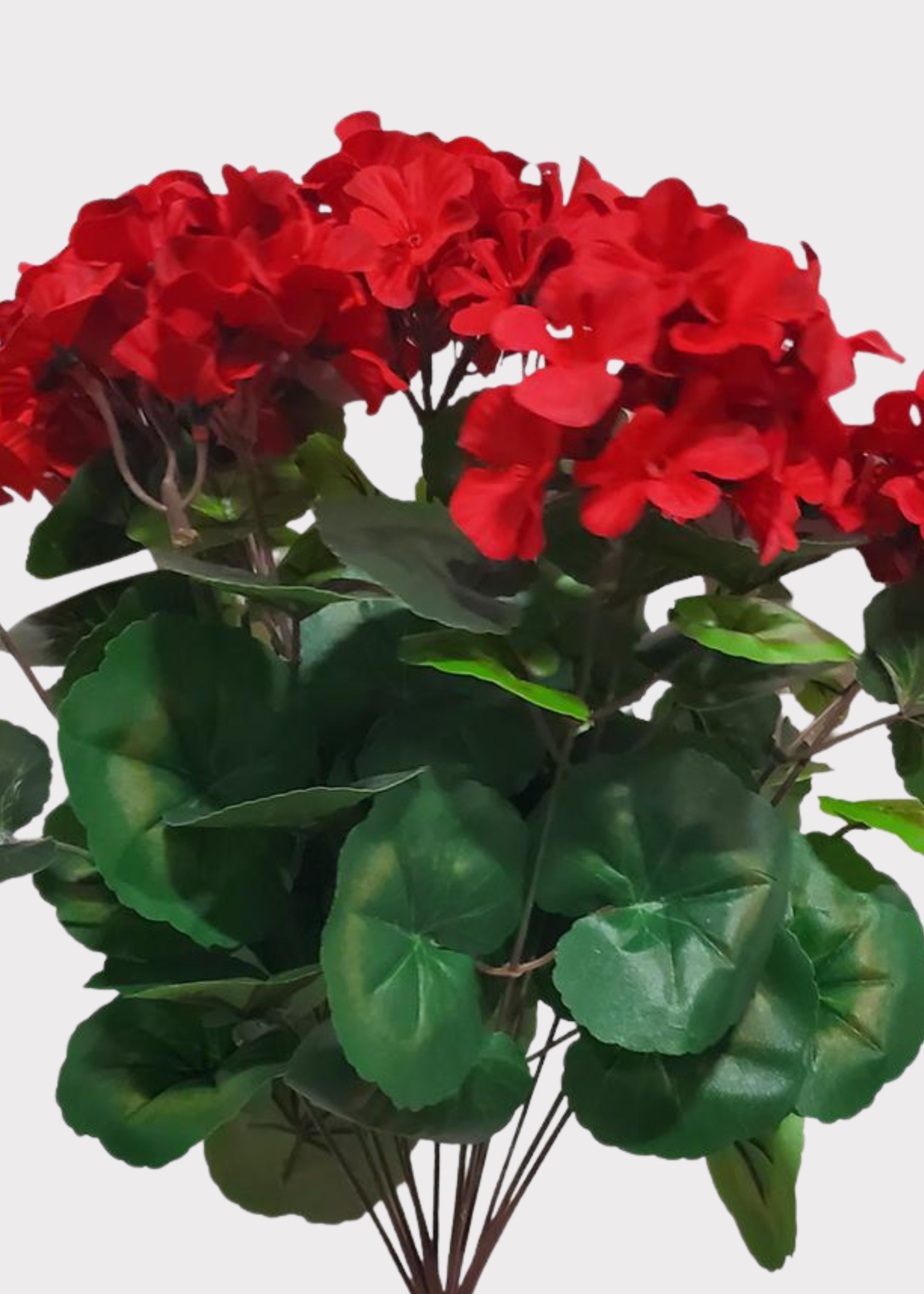 Red Artificial Geranium UV Treated Indoor/Outdoor Bush - 18.5"