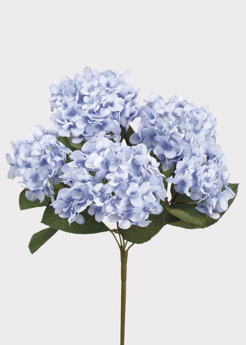 Artificial Hydrangea Flower Bush in Light Blue - 14"