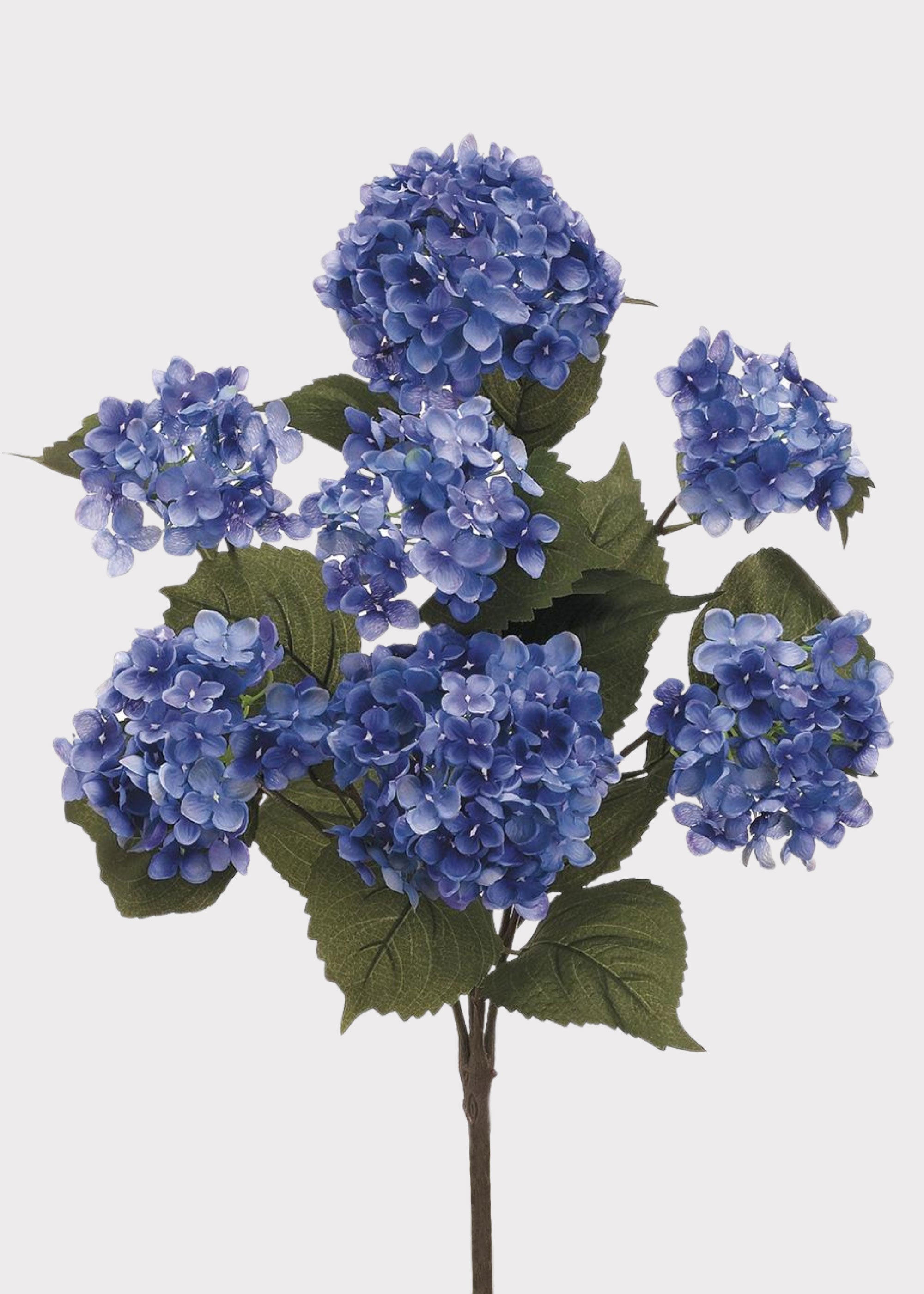 Helio Blue Blooming Fake Hydrangea Bush - 22"