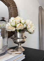 Artificial Peony Flower Bouquet in Cream - 9"