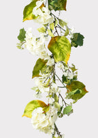 Artificial Blooming Hydrangea Flower Garland in Cream - 72"