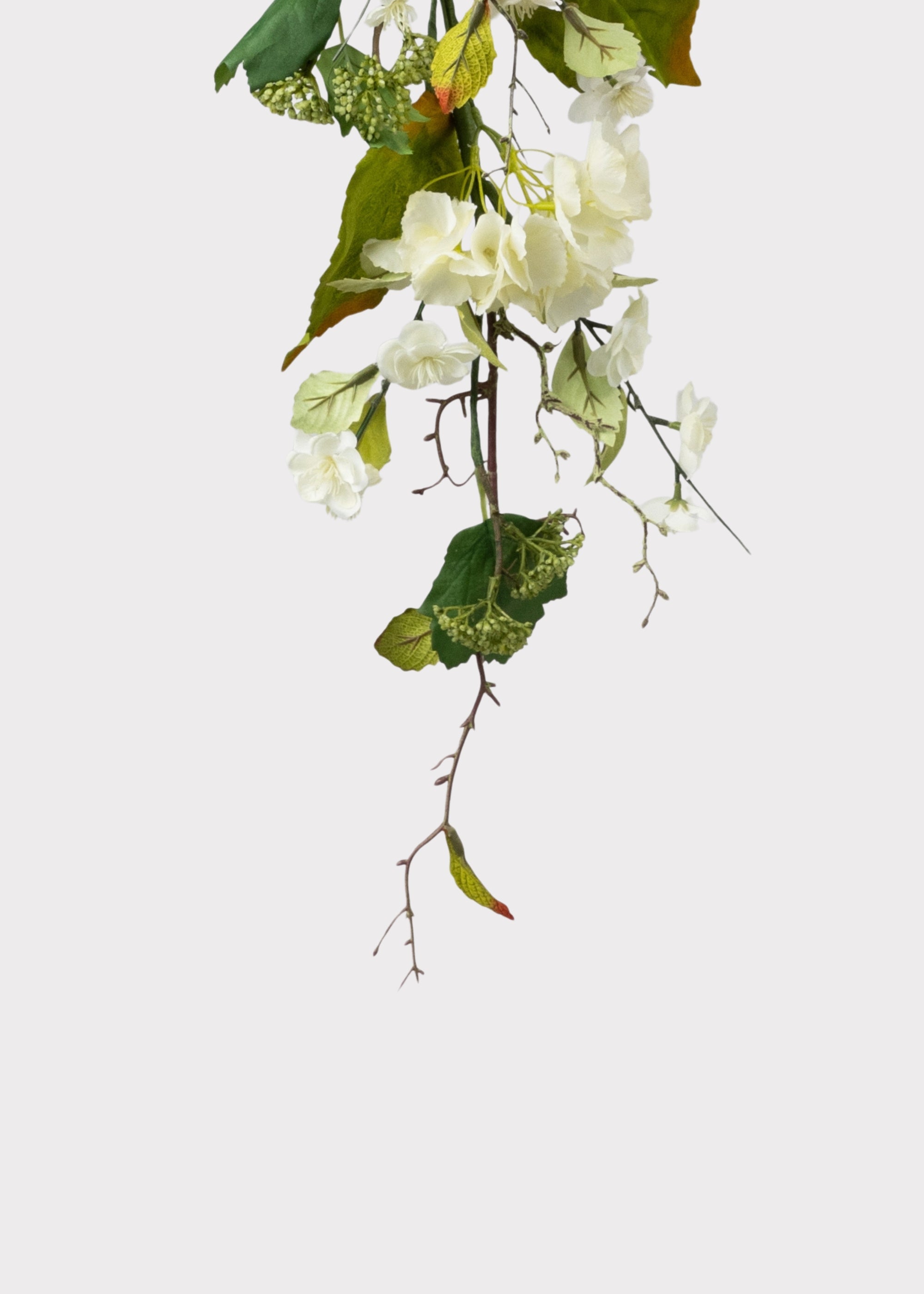 Artificial Blooming Hydrangea Flower Garland in Cream - 72"