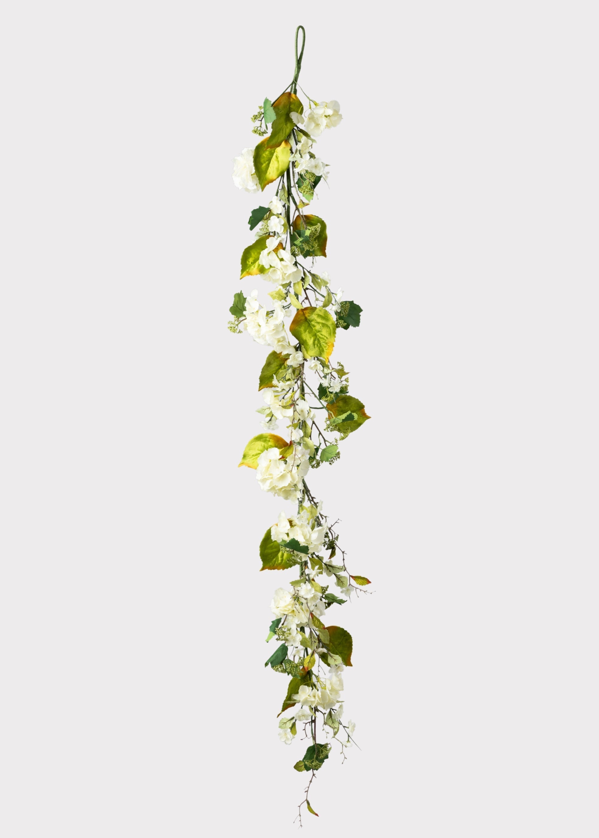 Artificial Blooming Hydrangea Flower Garland in Cream - 72"