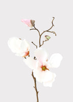 Blush Pink Fake Magnolia Flower Stem - 19"
