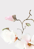 Blush Pink Fake Magnolia Flower Stem - 19"