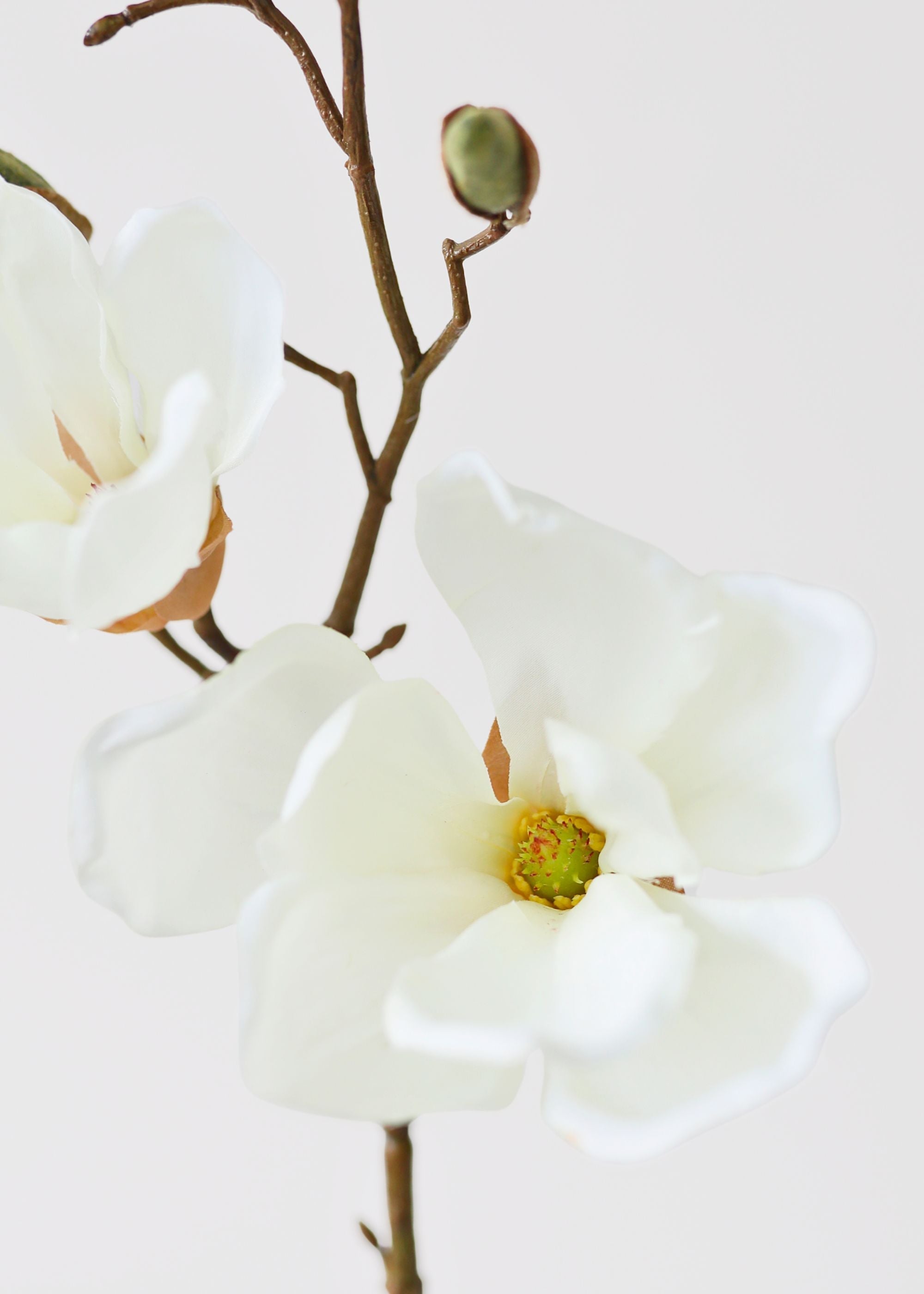 Cream Artificial Magnolia Flower Stem - 19"