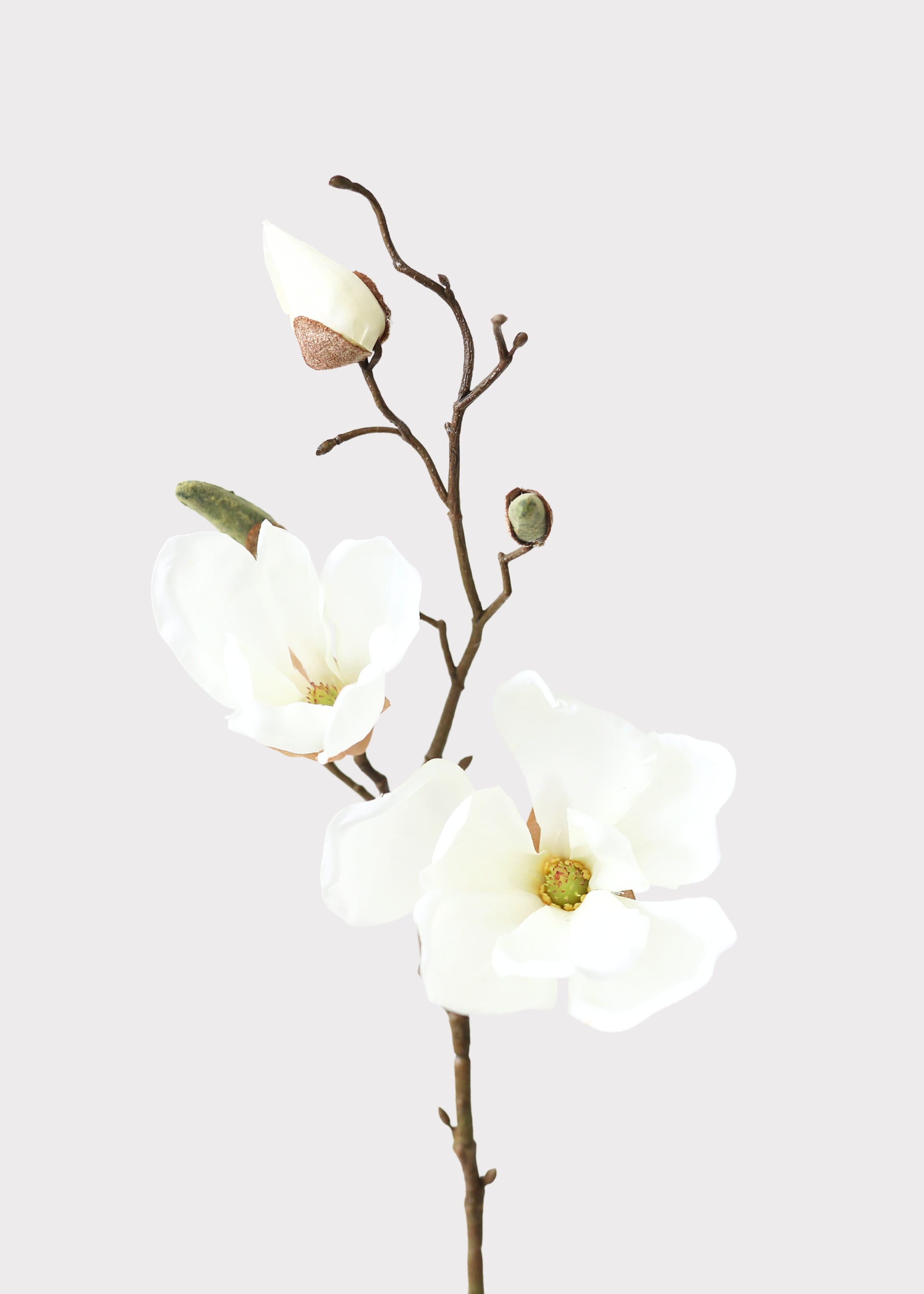 Cream Artificial Magnolia Flower Stem - 19"