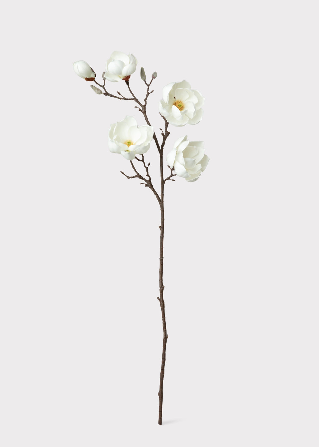 Artificial Magnolia Flower Branch in White - 39"