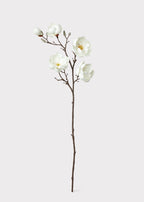 Artificial Magnolia Flower Branch in White - 39"