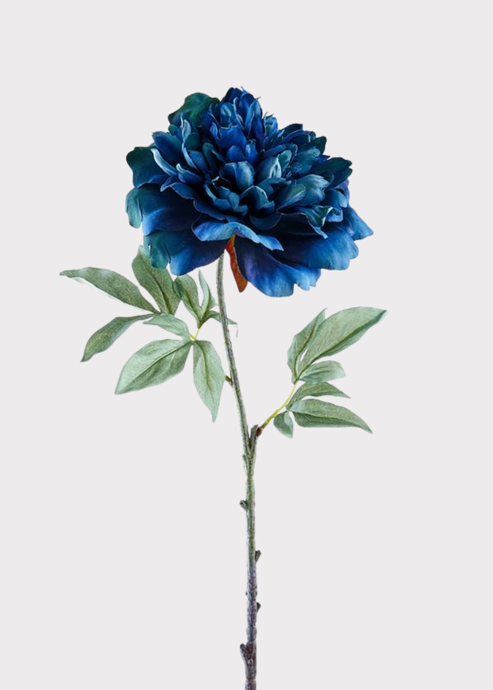 Large Artificial Peony Flower in Peacock Blue - 34.5"