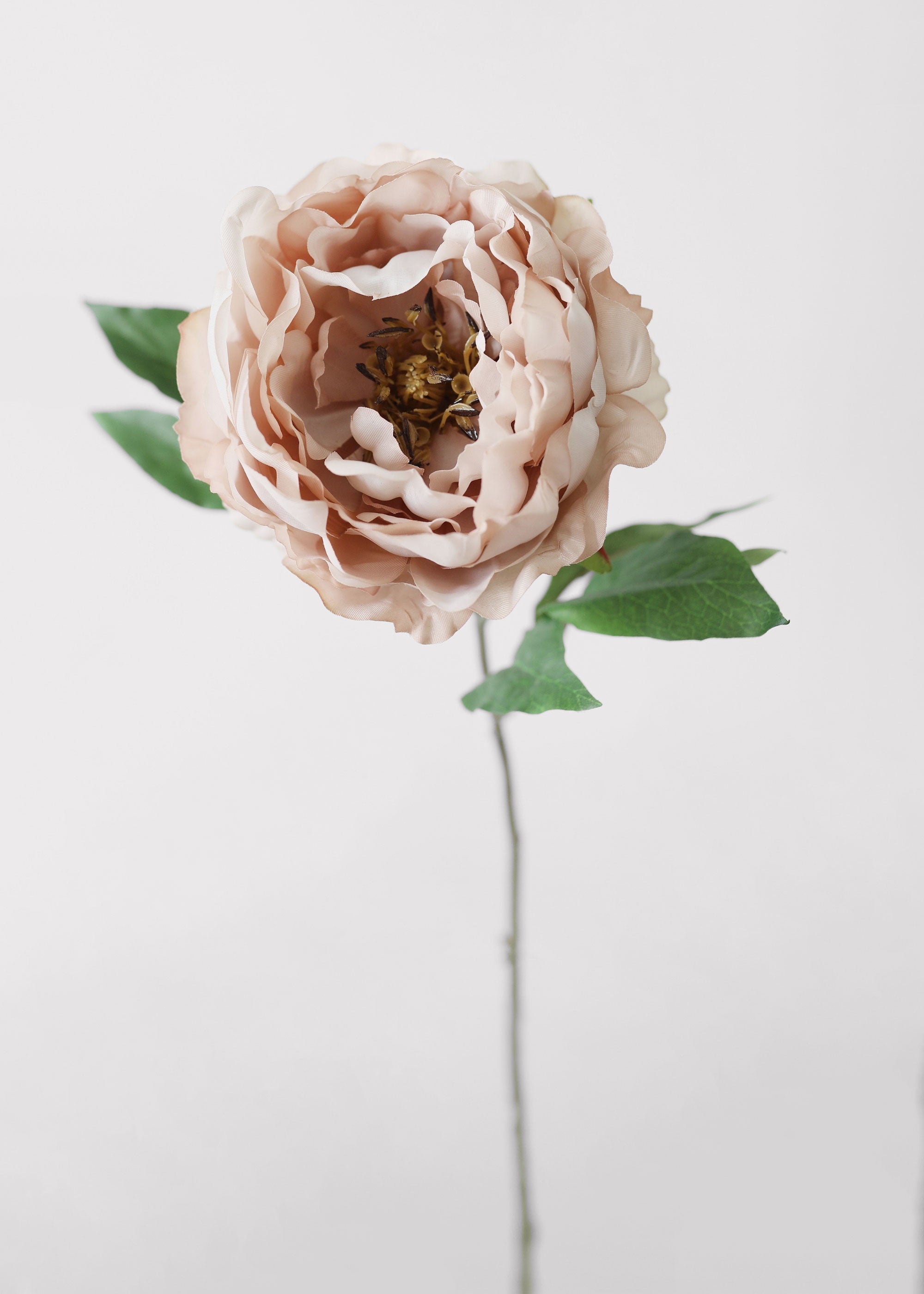 Artificial Peony Flower in Mauve Beige - 18.5"