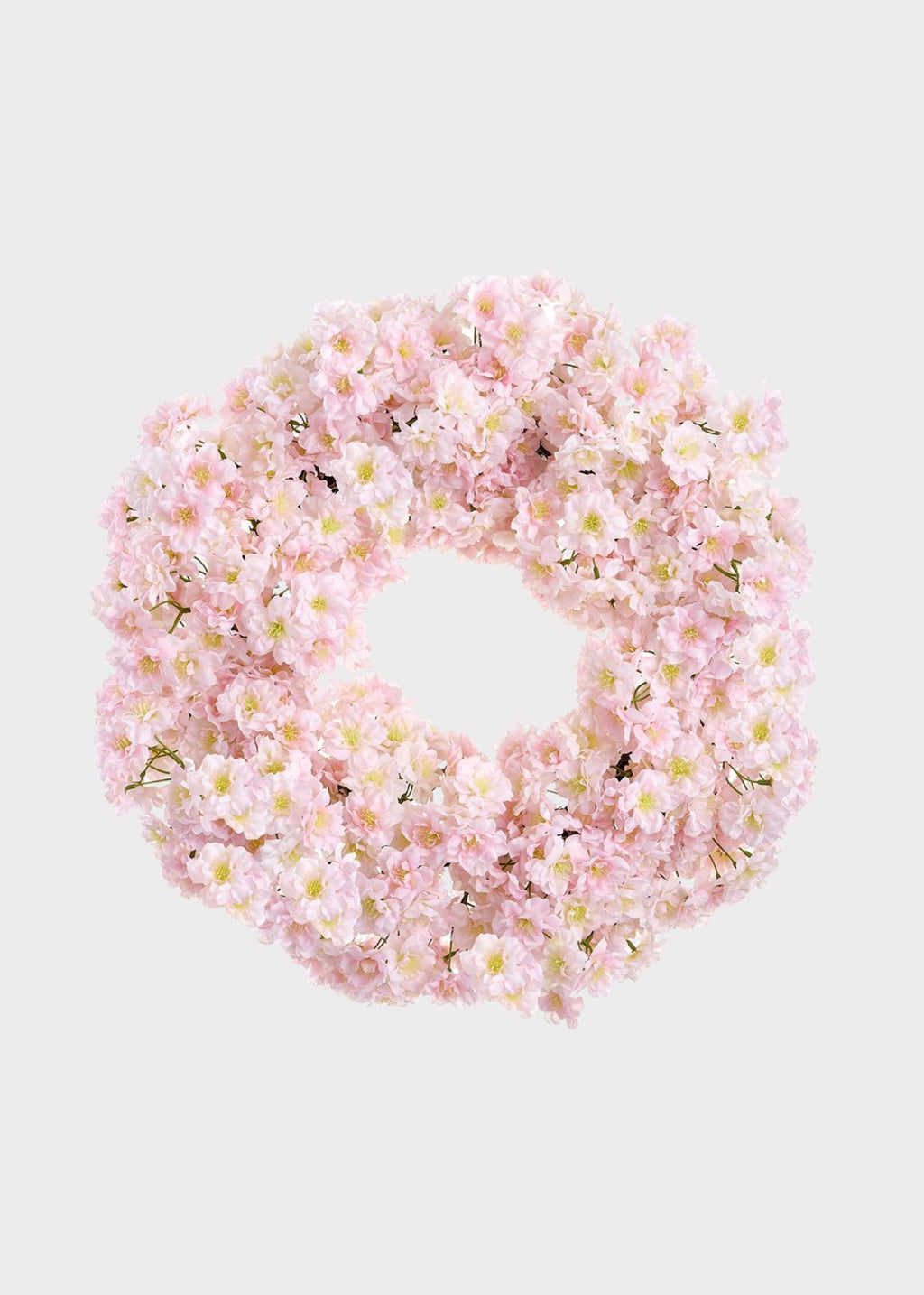 Blush Pink Fake Cherry Blossom Flower Wreath - 24"