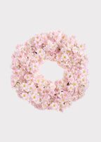 Blush Pink Fake Cherry Blossom Flower Wreath - 24"