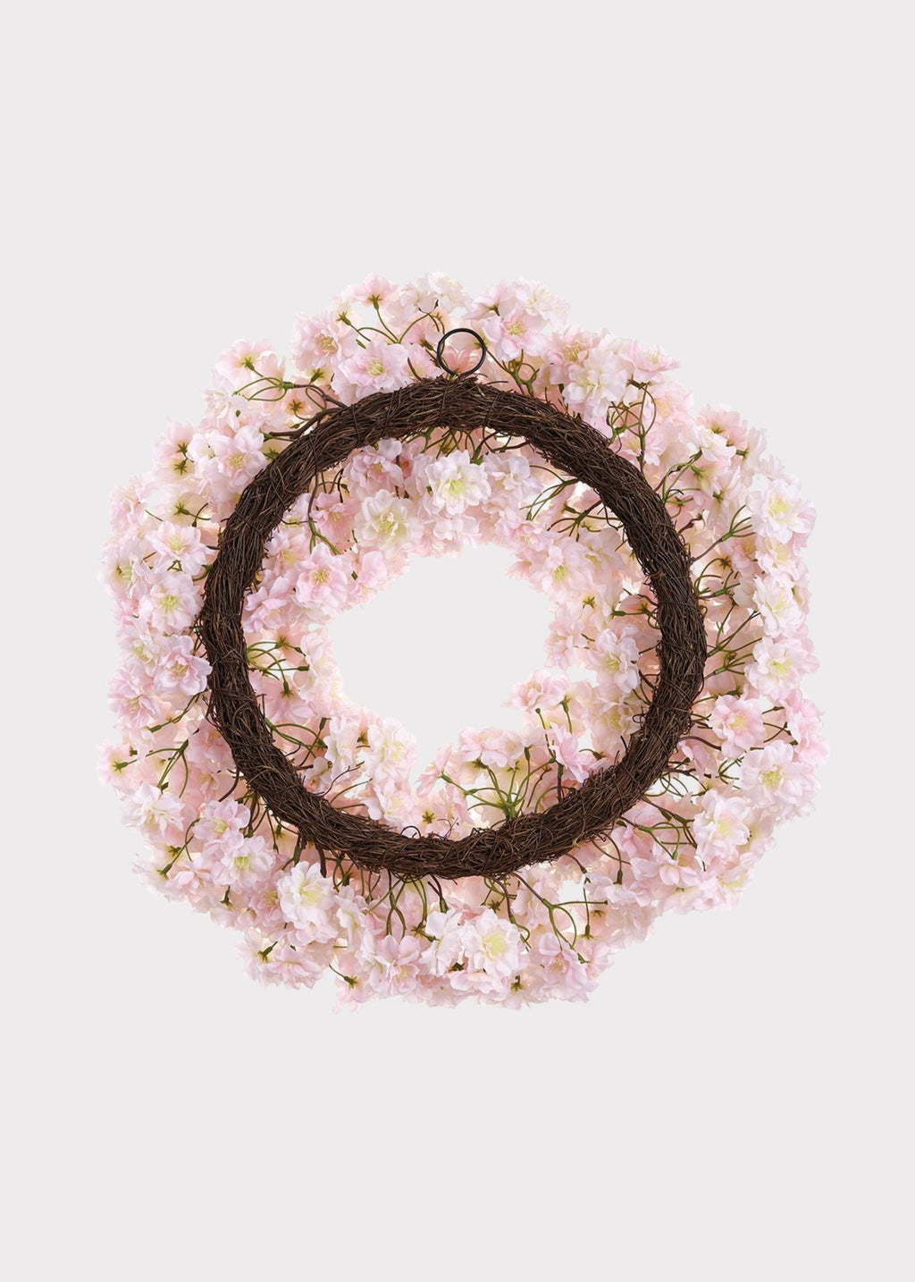 Blush Pink Fake Cherry Blossom Flower Wreath - 24"